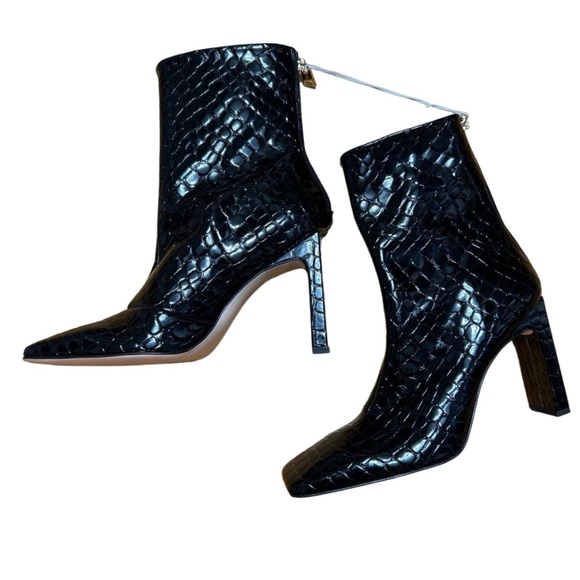 Good American New Ankle Croc Booties In Black Ga244c-x Size:13 NWOB - Picture 1 of 5
